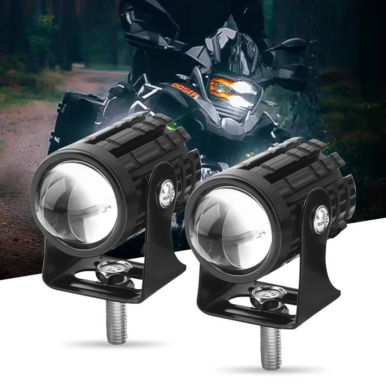 🔦2كشاف LED ثنائي اللون للدراجات النارية – حجم صغير، قوة إضاءة خارقة (2PCS)