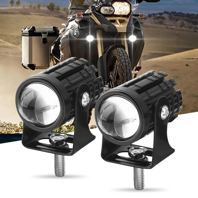 🔦2كشاف LED ثنائي اللون للدراجات النارية – حجم صغير، قوة إضاءة خارقة (2PCS)